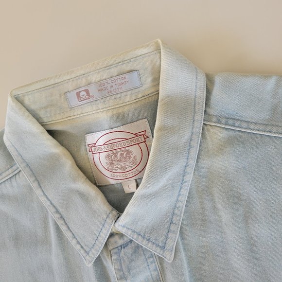 Vtg John Ashford Sport Button Down Mens Sz L - Picture 9 of 15